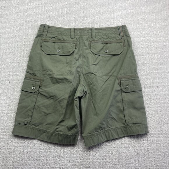 Y2K Tommy Hilfiger TH Cargo Shorts Military Green Tech Pockets Utility Men Sz 33 - Picture 12 of 16